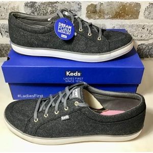 Woman’s Keds Center Slub Charcoal Sneakers